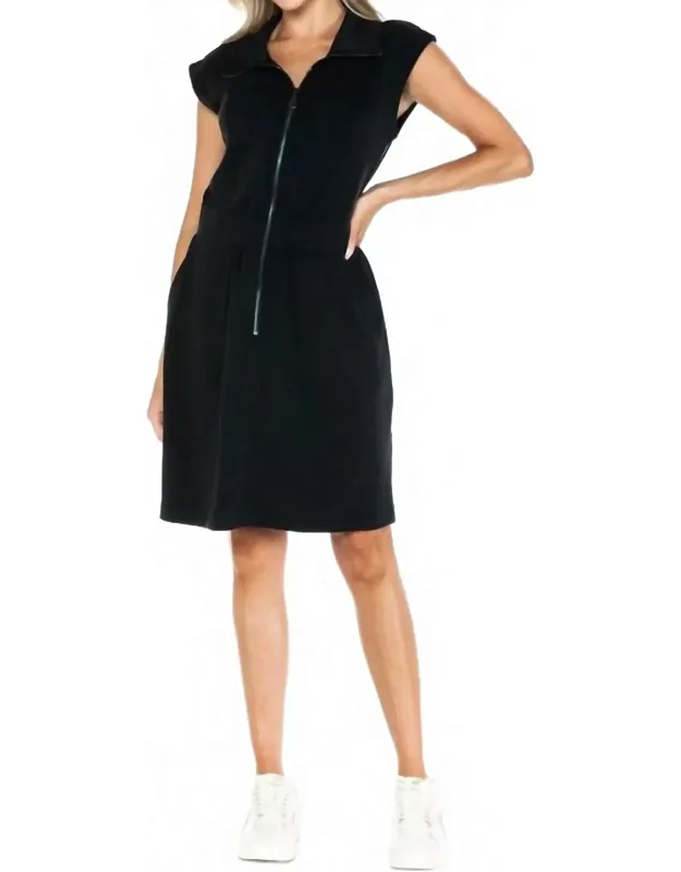Scuba Dress With Zipper Detail