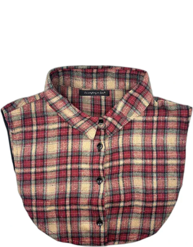 Plaid Collar Detachable Shirt Insert