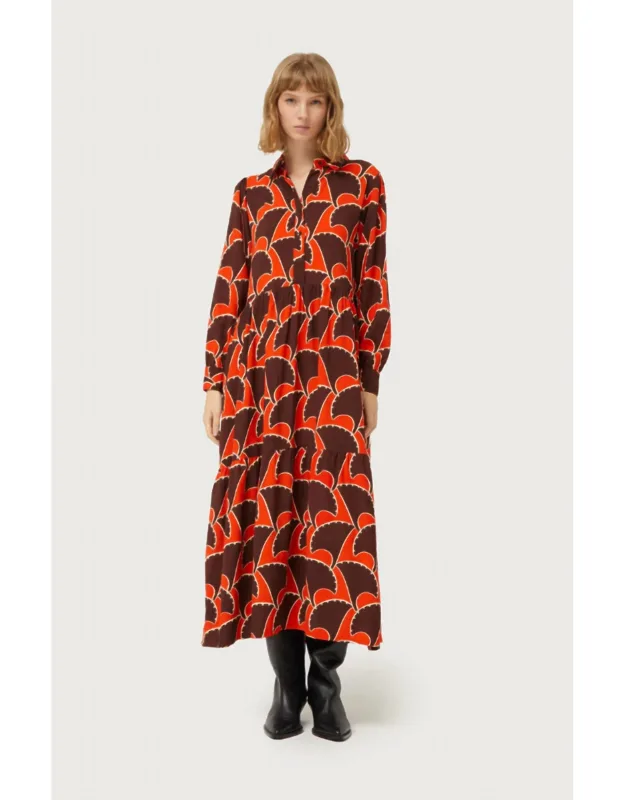 Geometric Print Long Dress