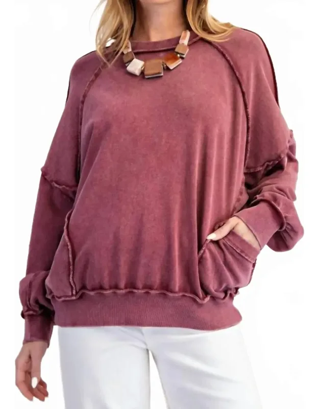 Cut Out Mineral Washed Pullover