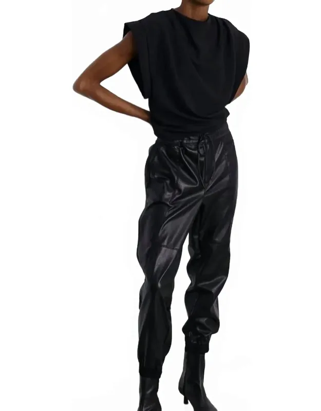 Cabo Faux Leather Jogger Pants
