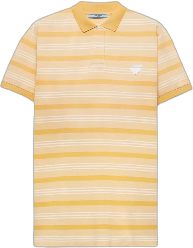 Striped Cotton Jersey Mini Polo Dress