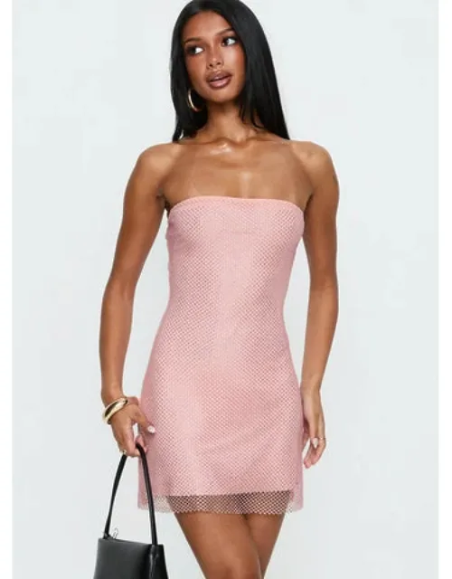 Jemira Strapless Shimmer Mini Dress