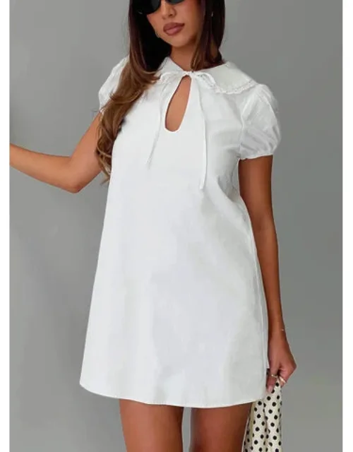 You've Got Mail Lace Trim Keyhole Mini Dress