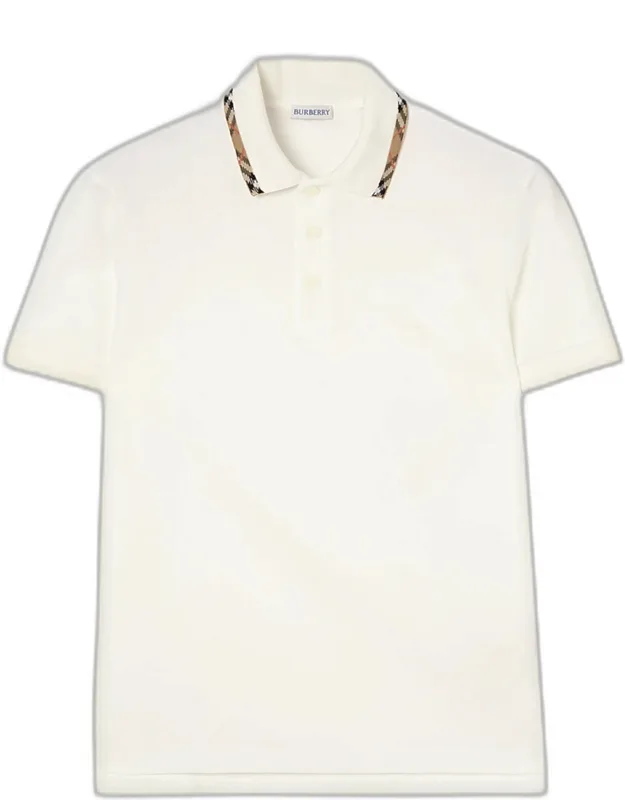 Slim Fit Check-placket Pique Polo Shirt