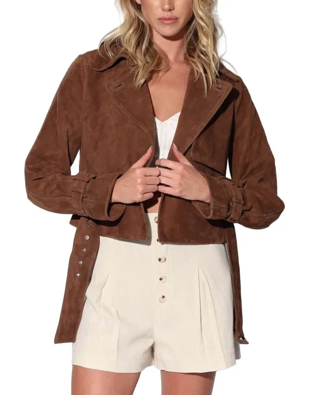 Rexa Suede Short Trench Coat