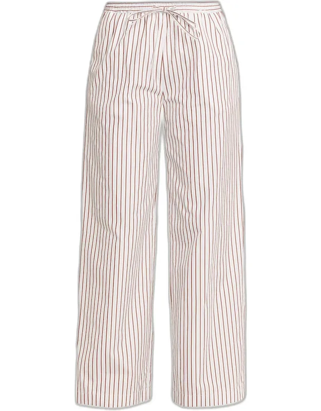 Striped Straight-leg Pants