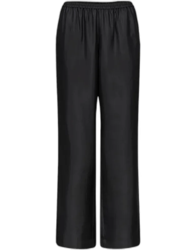 Alera Silk Straight-leg Pull-on Pants
