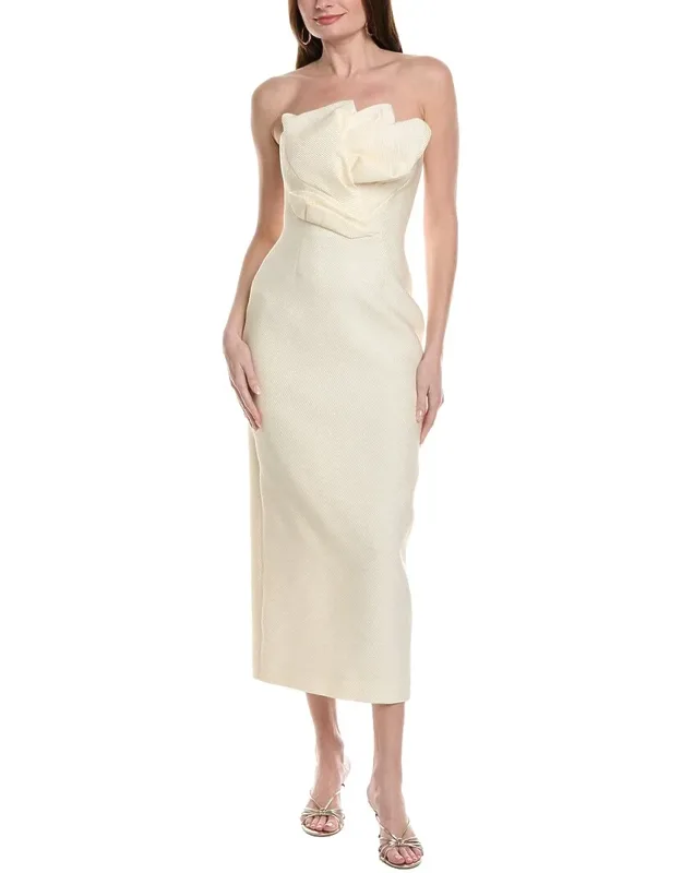 Draped Tulip Silk-blend Sheath Dress