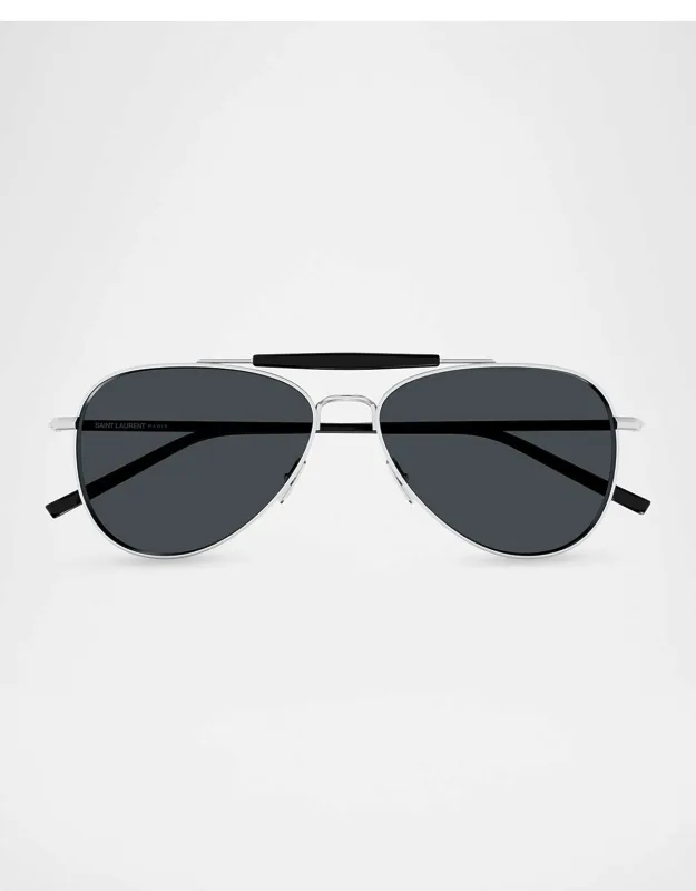 Sl 864-002 Metal Aviator Sunglasses With Adjustable Nose Pads And 100% Uva/uvb Protection