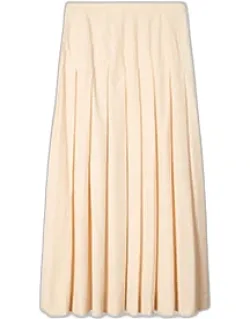 Pleated Cotton-blend Skirt