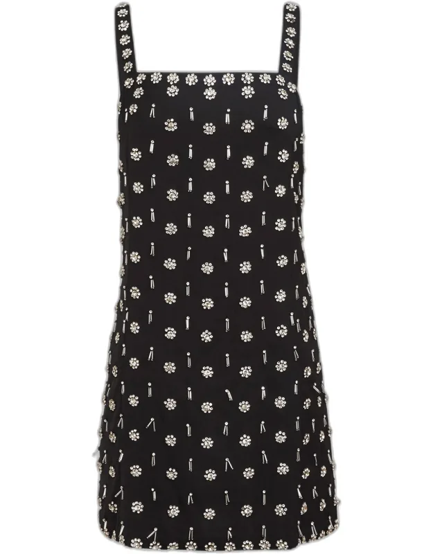 Hand-beaded Mini Shift Dress