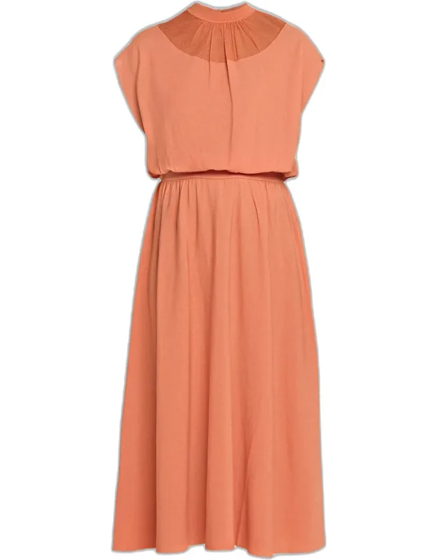Cap-sleeve Knit Midi Dress