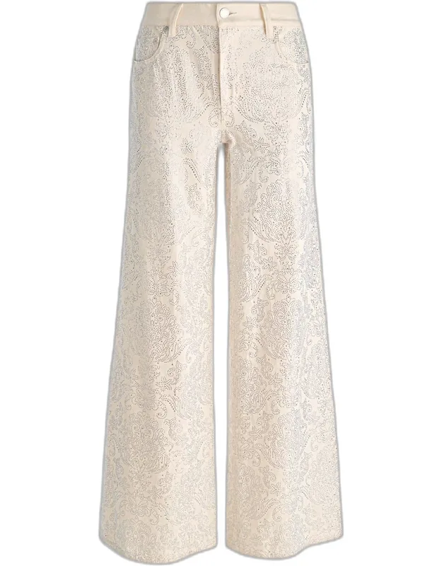 Embellished Wide-leg Jeans