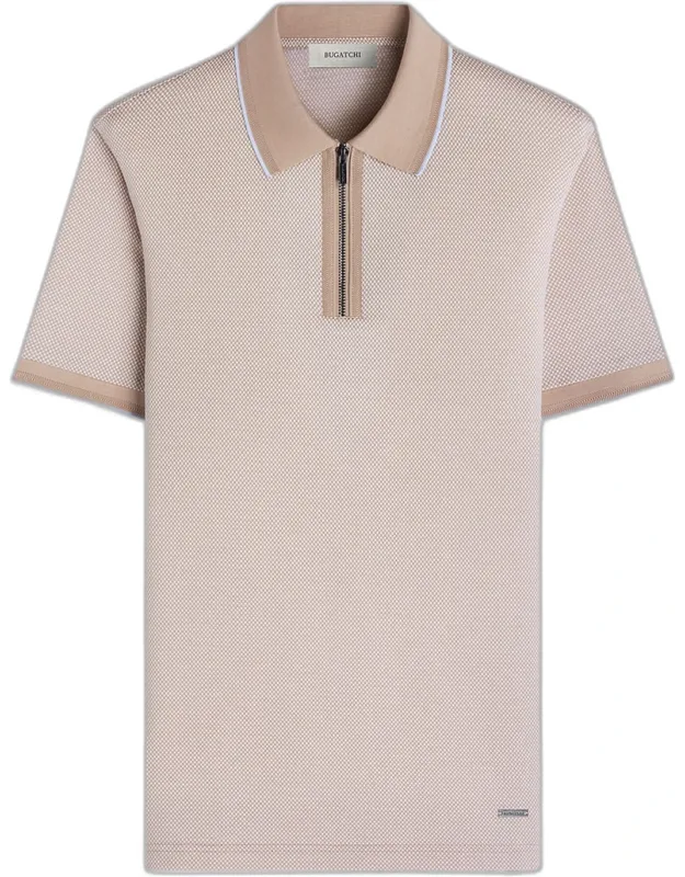 Micro-check Quarter-zip Polo Shirt