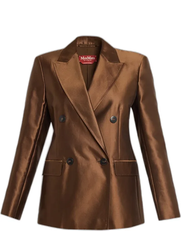 Shiny Double-breasted Blazer