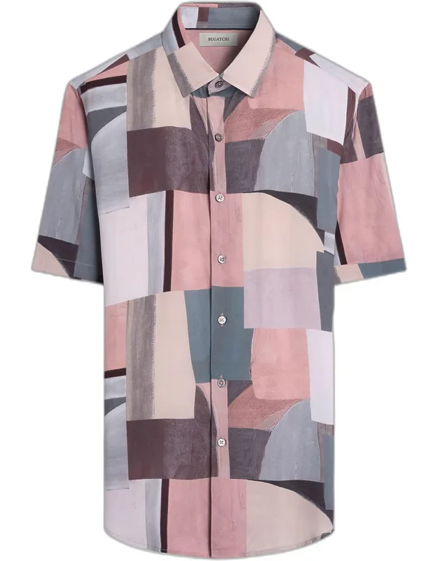 Orson Abstract-print Viscose Short-sleeve Shirt