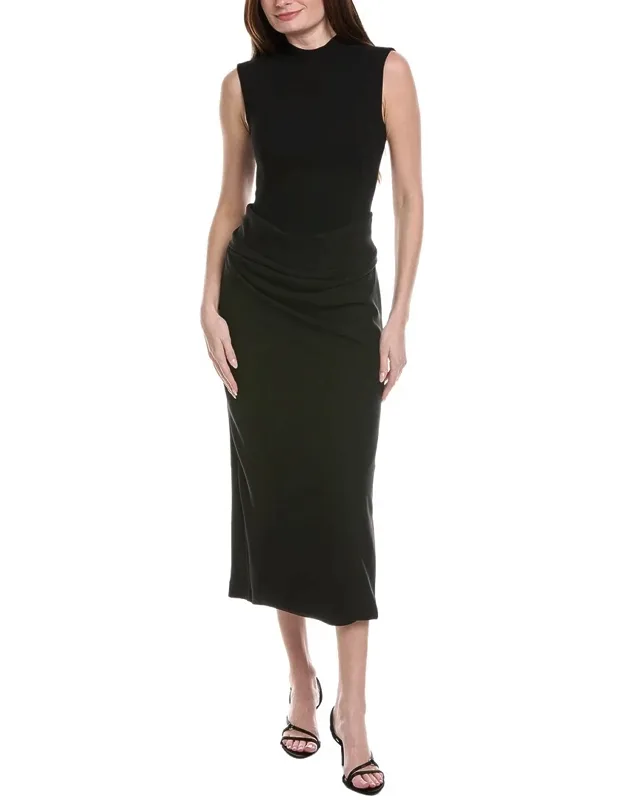 Cummerbund Wool-blend Dress