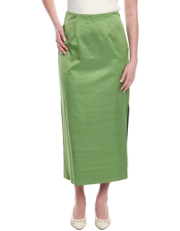 Slub Sateen Pencil Skirt