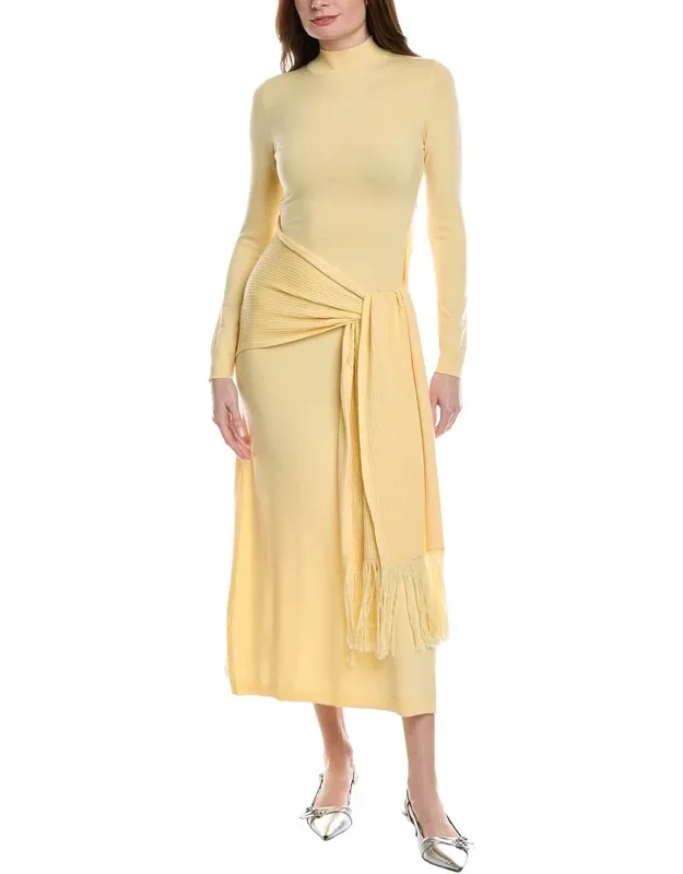 Wool-blend Wrap Dress