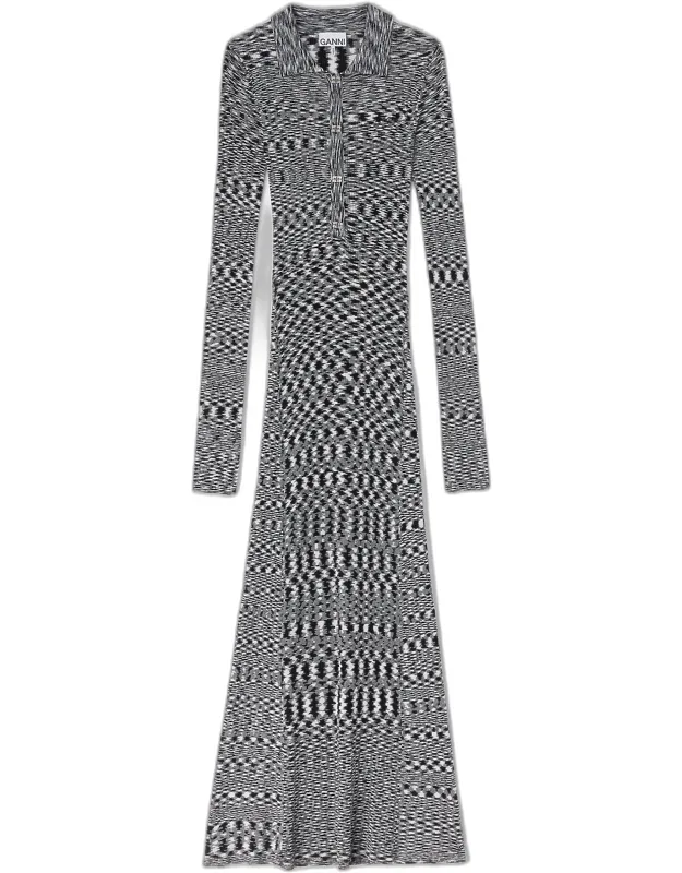 Polo Dress In Spacedyed Knit