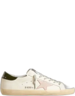 Superstar Mixed Leather Low-top Sneakers With Contrasting Star Patch And Handstained Rubber Sole