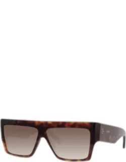Chunky Rectangle Gradient Havana Sunglasses