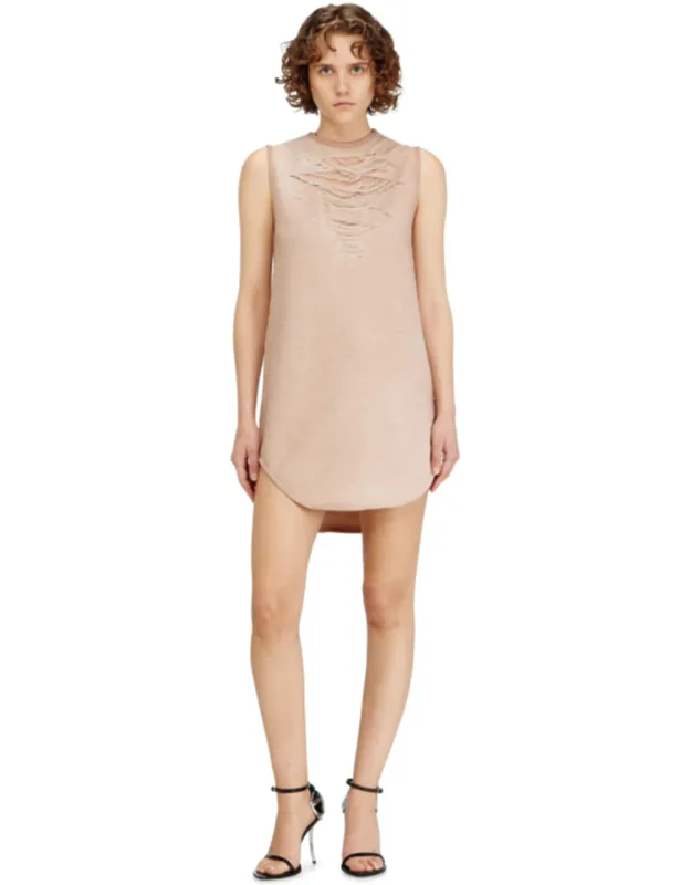 Short Dress In Devoré Sweatshirt Fabric