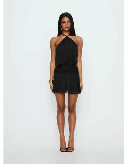 Chiffon Halter Mini Dress