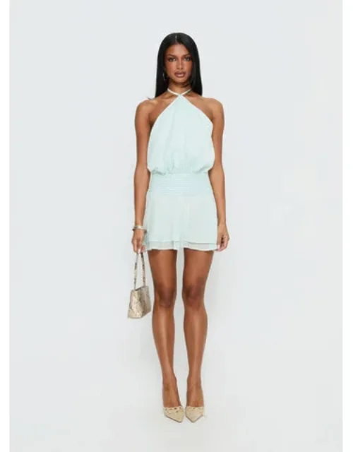 Chiffon Halter Mini Dress