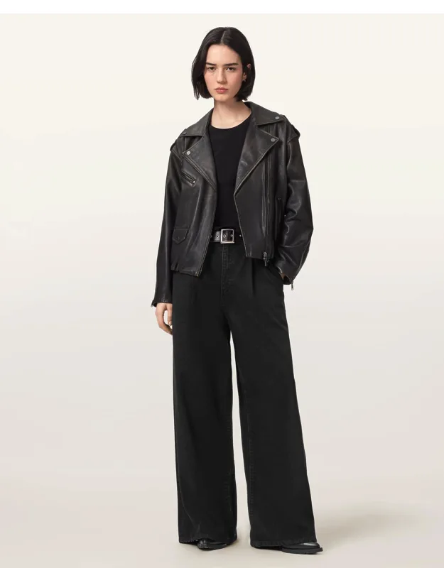 Haze Pleated Wide Leg Jeans