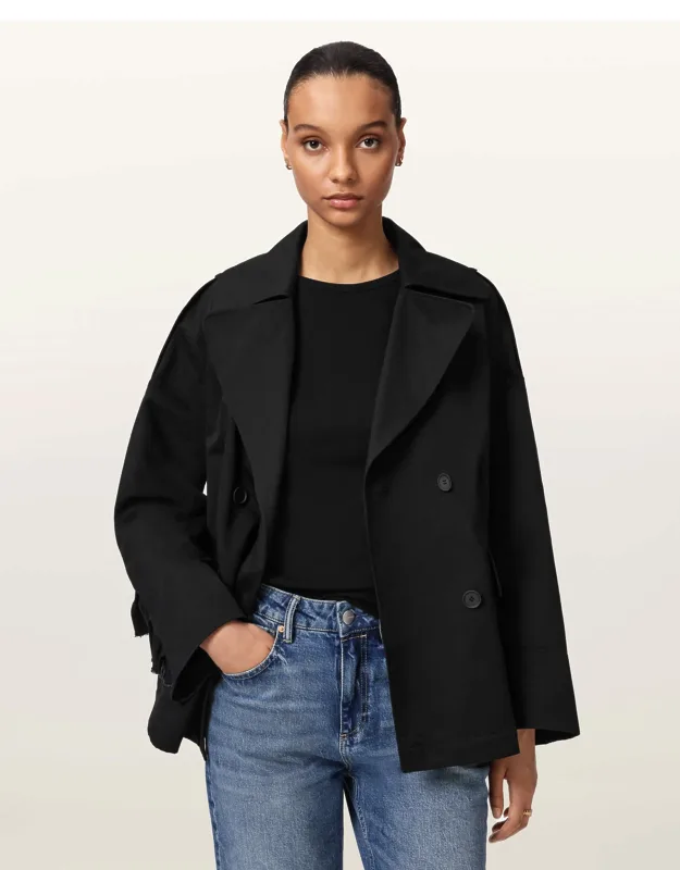 Relaxed Fit Double Breasted Trench Coat