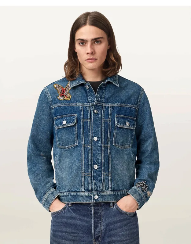 Exile Slim Fit Denim Patch Jacket