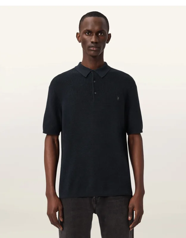 Aspen Waffle Texture Ramskull Polo Shirt