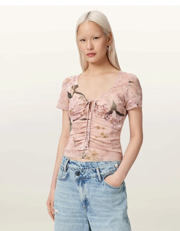Floral Mesh Top