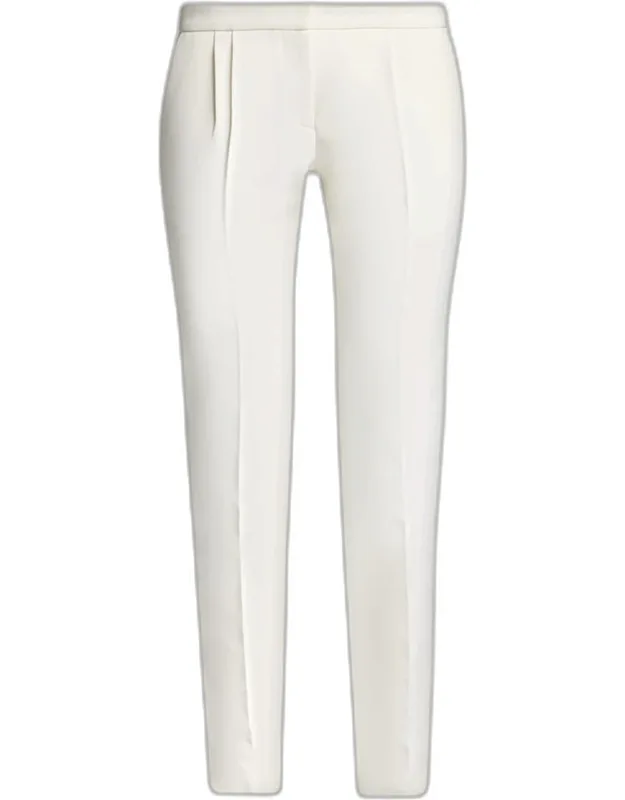 Pleated Slim-leg Tailored Pants
