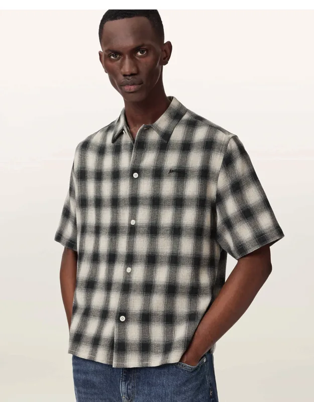 Shadow Short Sleeve Boxy Check Shirt