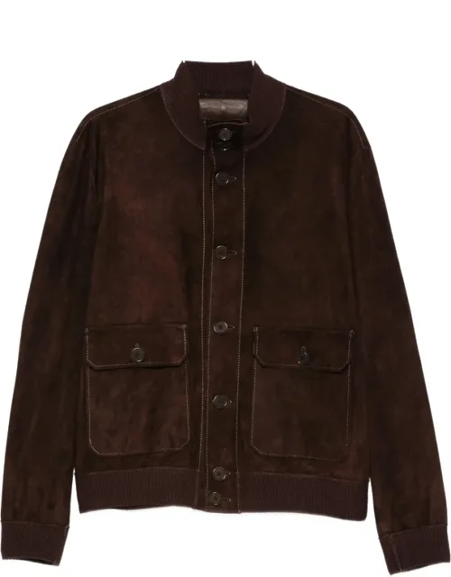 Patch-pocket Suede Jacket