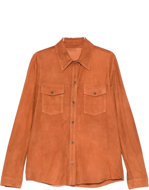 Buttoned Suede Shirt Jacket
