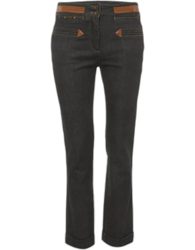 Grey Denim Straight Fit Jeans