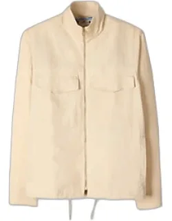 Linen Patch-pocket Drawstring Jacket