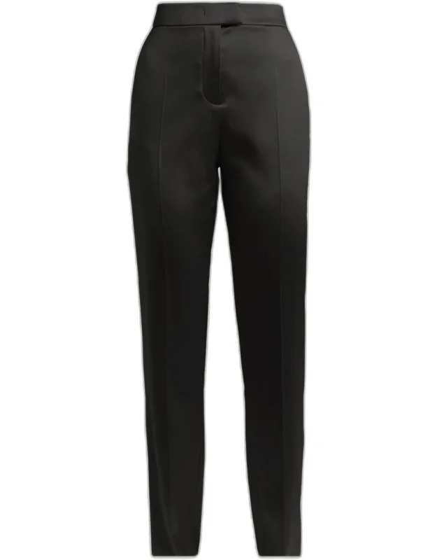 High-rise Satin Straight-leg Trousers