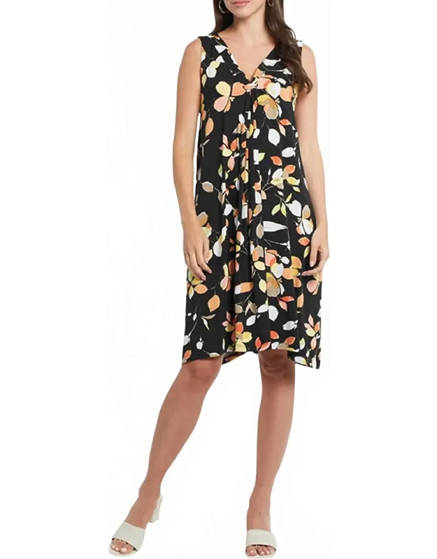 Printed Jersey Flare Sleeveless Dress