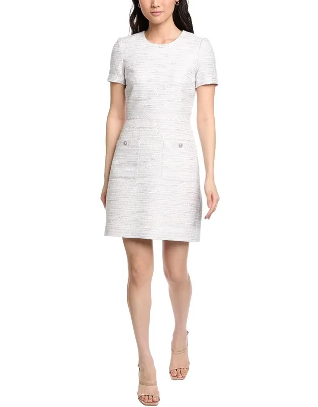 Tweed Contrast Waist Sheath Dress