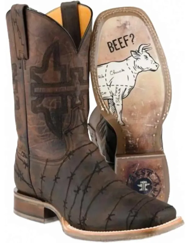 Don't Fence Me In Two Square Toe Boots
