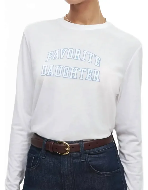 Cropped Collegiate Long Sleeve Tee