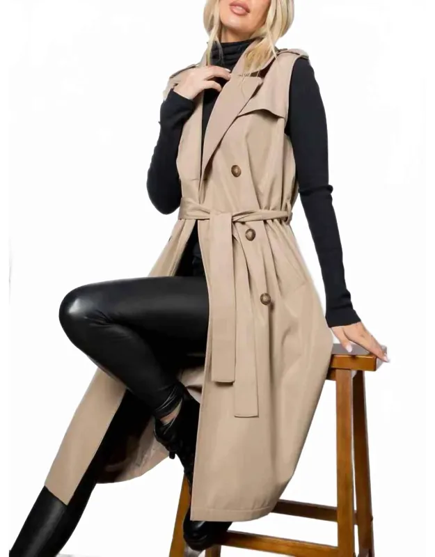 Sleeveless Trench Coat