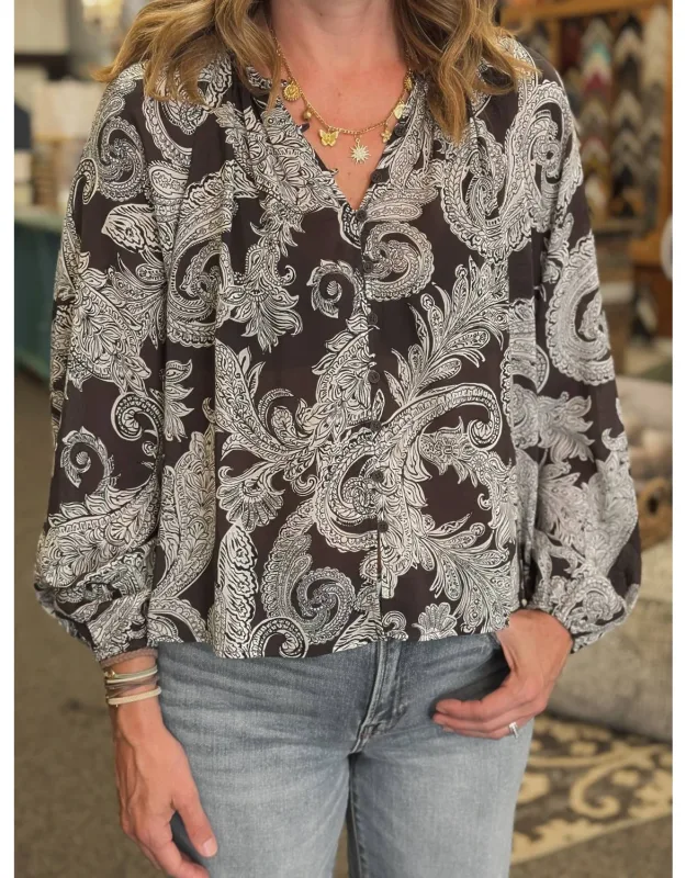 Paisley Long Sleeve Blouse