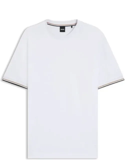 Cotton-jersey T-shirt With Signature-stripe Cuffs