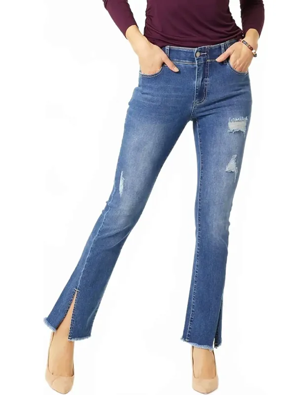Omg Zoeyzip Bootcut Jeans With Front Slit